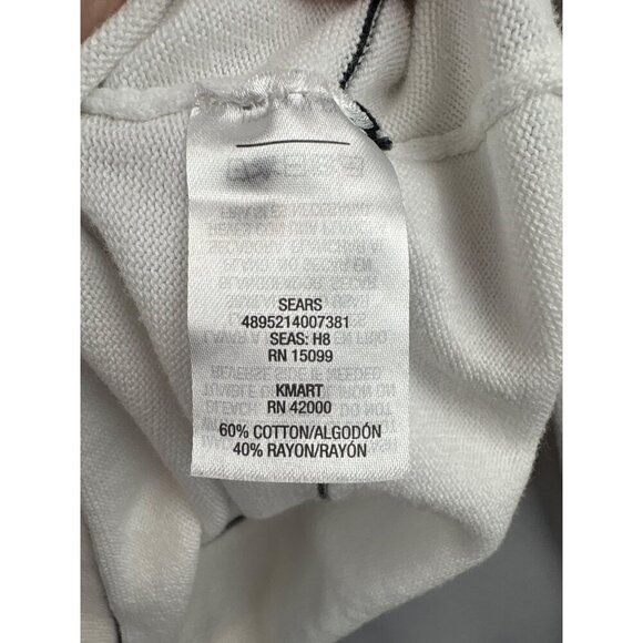 Laura Scott Women’s Medium Striped Cotton Blend Sweater White & Black - Picture 5 of 5